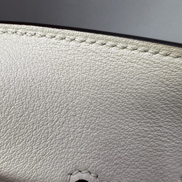 Birkin 25 NATE Swift Palladium Hardware Biscuit-colored Swift leather Handmade women's handbag
