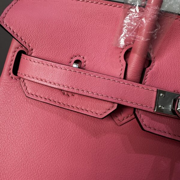 Birkin Biscuit-colored Swift leather Handmade women's handbag Birkin 25cm Rose Confetti