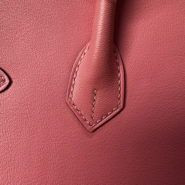 Birkin Biscuit-colored Swift leather Handmade women's handbag Birkin 25cm Rose Confetti