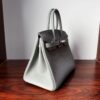 Birkin 25  Saddle stitch authentic hand-sewn in Colombe Grey Togo Leather with Silver Hardware Hand stitched Handcrafted
