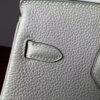 Birkin 25  Saddle stitch authentic hand-sewn in Colombe Grey Togo Leather with Silver Hardware Hand stitched Handcrafted