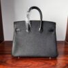 Birkin25 Handcrafted Saddle stitch Matte Black Porosus Crocodile Silver Hardware Hand stitched authentic hand-sewn sophisticated