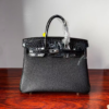 Birkin25 Saddle stitch Hand stitched Black Porosus Crocodile Silver Hardware authentic hand-sewn Handcrafted