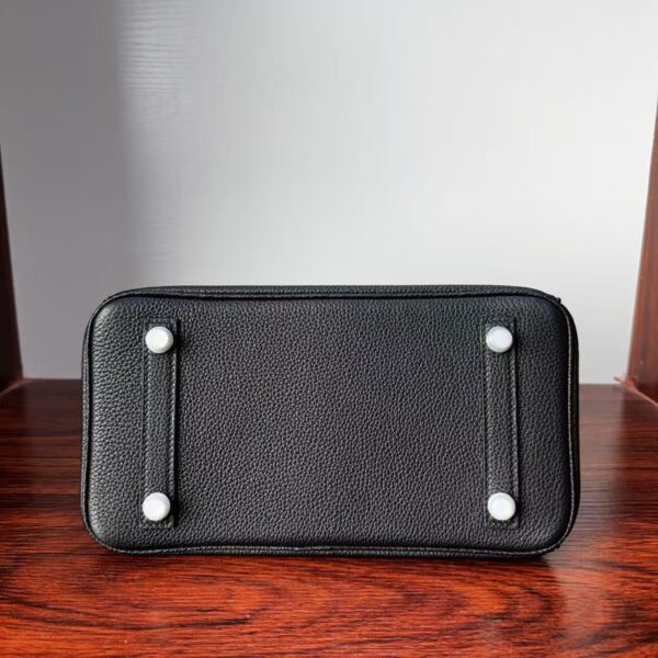 Birkin25 Saddle stitch Hand stitched Black Porosus Crocodile Silver Hardware authentic hand-sewn Handcrafted