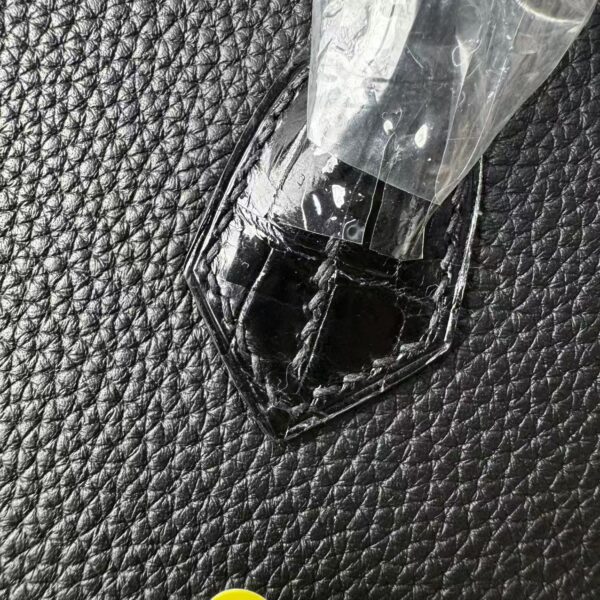 Birkin25 Saddle stitch Hand stitched Black Porosus Crocodile Silver Hardware authentic hand-sewn Handcrafted
