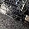 Birkin25 Saddle stitch Hand stitched Black Porosus Crocodile Silver Hardware authentic hand-sewn Handcrafted