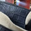 Birkin25 Handcrafted Saddle stitch Matte Black Porosus Crocodile Silver Hardware Hand stitched authentic hand-sewn sophisticated
