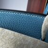 Birkin 25 Handcrafted  Saddle stitch Togo Leather in Denim Blue with Silver Hardware Hand stitched authentic hand-sewn