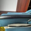 Birkin 25 Handcrafted  Saddle stitch Togo Leather in Denim Blue with Silver Hardware Hand stitched authentic hand-sewn