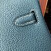 Birkin 25 Handcrafted  Saddle stitch Togo Leather in Denim Blue with Silver Hardware Hand stitched authentic hand-sewn