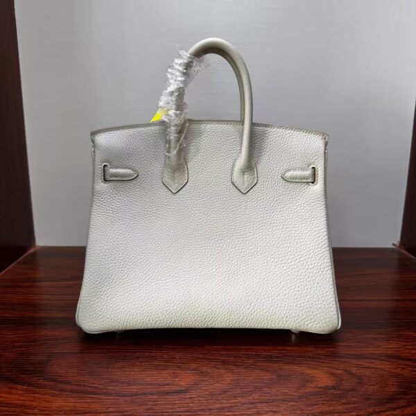 Birkin25 authentic hand-sewn Handcrafted Pearl Grey Togo Silver sophisticated Hand stitched