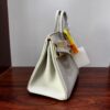 Birkin25 authentic hand-sewn Handcrafted Pearl Grey Togo Silver sophisticated Hand stitched
