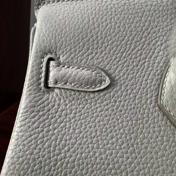 Birkin25 authentic hand-sewn Handcrafted Pearl Grey Togo Silver sophisticated Hand stitched