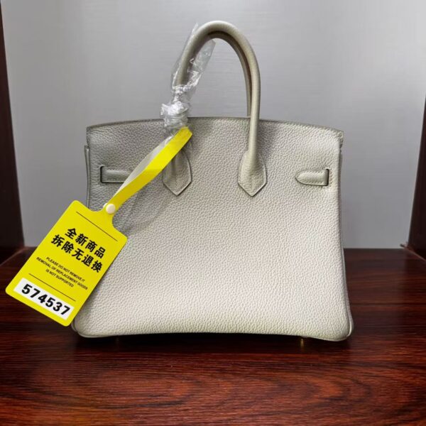 Birkin 25 Gris Perle Togo Leather Gold Hardware Hand stitched authentic hand-sewn 2 Birkin 25 Gris Perle Togo Leather Gold Hardware Hand stitched authentic hand-sewn