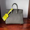 Birkin 25  Saddle stitch authentic hand-sewn Togo Leather in Cumulus Grey with Silver Hardware Hand stitched Handcrafted
