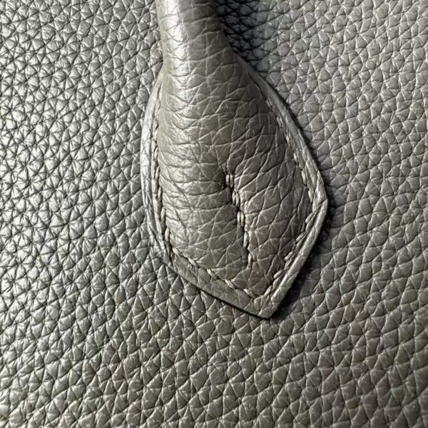 Birkin 25  Saddle stitch authentic hand-sewn Togo Leather in Cumulus Grey with Silver Hardware Hand stitched Handcrafted