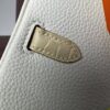 Birkin 25 Handcrafted Hand stitched Alligator Vanilla / Togo Mushroom White, Silver Hardware authentic hand-sewn Saddle stitch
