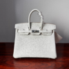 Birkin25 Handcrafted Togo authentic hand-sewn Leather Mushroom White Silver Hardware Saddle stitch Hand stitched 11 Birkin25 Handcrafted Togo authentic hand-sewn Leather Mushroom White Silver Hardware Saddle stitch Hand stitched