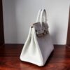 Birkin25 Handcrafted Togo authentic hand-sewn Leather Mushroom White Silver Hardware Saddle stitch Hand stitched 13 Birkin25 Handcrafted Togo authentic hand-sewn Leather Mushroom White Silver Hardware Saddle stitch Hand stitched