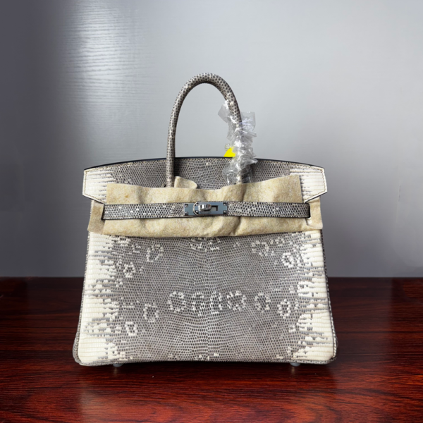 Birkin 25 Lizard Milkshake White Silver Hardware sophisticated authentic hand-sewn 1 Birkin 25 Lizard Milkshake White Silver Hardware sophisticated authentic hand-sewn