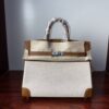 Birkin 25 Canvas & Togo Leather in Gold Brown with Silver Hardware 18 Birkin 25 Canvas & Togo Leather in Gold Brown with Silver Hardware