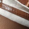 Birkin 25 Handcrafted  Saddle stitch Shiny American Alligator, Gold Brown, Gold Hardware Hand stitched authentic hand-sewn