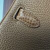 Birkin 25 Handcrafted  Saddle stitch Shiny American Alligator, Gold Brown, Gold Hardware Hand stitched authentic hand-sewn