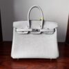 Birkin 25 Saddle stitch authentic hand-sewn in Gris Platine, Togo Leather, Silver Hardware Hand stitched Handcrafted 10 Birkin 25 Saddle stitch authentic hand-sewn in Gris Platine, Togo Leather, Silver Hardware Hand stitched Handcrafted