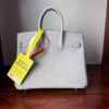 Birkin 25 Saddle stitch authentic hand-sewn in Gris Platine, Togo Leather, Silver Hardware Hand stitched Handcrafted 12 Birkin 25 Saddle stitch authentic hand-sewn in Gris Platine, Togo Leather, Silver Hardware Hand stitched Handcrafted
