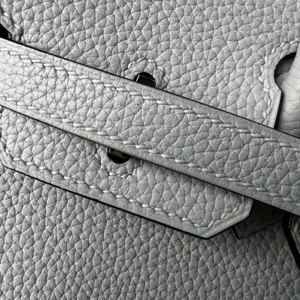 Birkin 25 Saddle stitch authentic hand-sewn in Gris Platine, Togo Leather, Silver Hardware Hand stitched Handcrafted 9 Birkin 25 Saddle stitch authentic hand-sewn in Gris Platine, Togo Leather, Silver Hardware Hand stitched Handcrafted