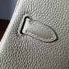 Birkin 25 Saddle stitch authentic hand-sewn Togo Leather in Trench Grey with Silver Hardware Hand stitched Handcrafted