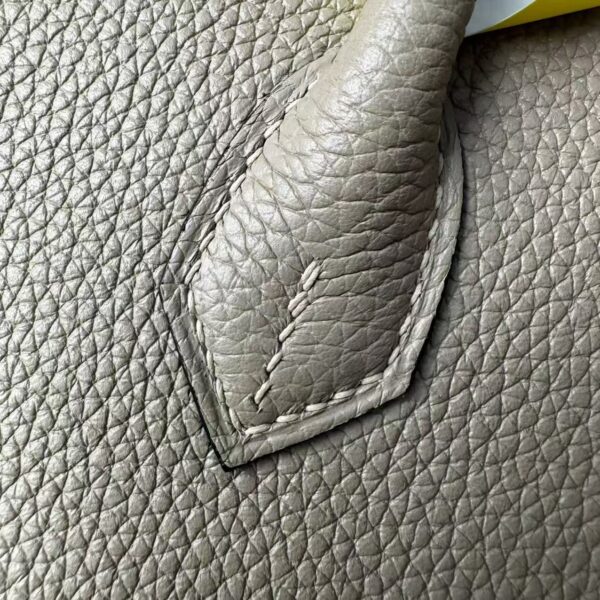 Birkin 25 Saddle stitch authentic hand-sewn Togo Leather in Trench Grey with Silver Hardware Hand stitched Handcrafted