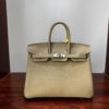Birkin 25 Saddle stitch authentic hand-sewn in Malta Togo Leather with Silver Hardware  Hand stitched Handcrafted