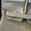 Birkin 25 Saddle stitch authentic hand-sewn in Malta Togo Leather with Silver Hardware  Hand stitched Handcrafted