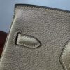 Birkin 25 Saddle stitch authentic hand-sewn in Malta Togo Leather with Silver Hardware  Hand stitched Handcrafted
