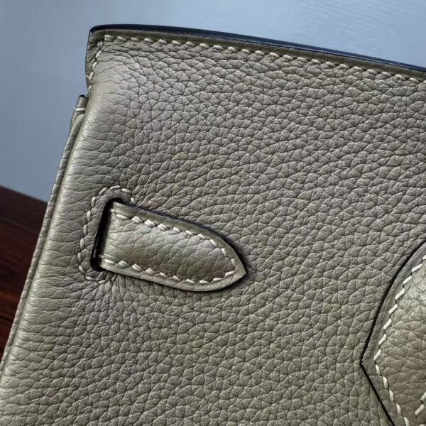 Birkin 25 Saddle stitch authentic hand-sewn in Malta Togo Leather with Silver Hardware  Hand stitched Handcrafted