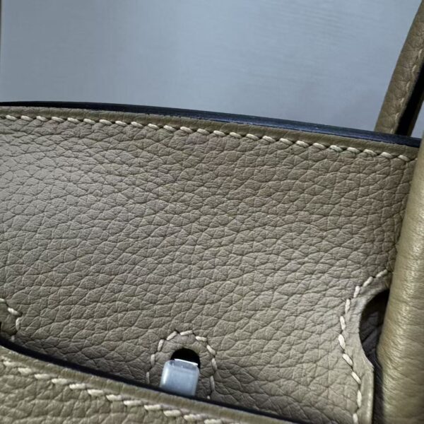 Birkin 25 Saddle stitch authentic hand-sewn in Malta Togo Leather with Silver Hardware  Hand stitched Handcrafted