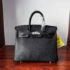 Birkin 25 Saddle stitch authentic hand-sewn Black Barenia Faubourg Saddle Leather Silver Hardware Hand stitched Handcrafted 10 Birkin 25 Saddle stitch authentic hand-sewn Black Barenia Faubourg Saddle Leather Silver Hardware Hand stitched Handcrafted