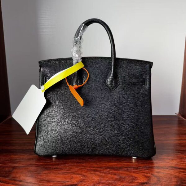 Birkin 25 Saddle stitch authentic hand-sewn Black Barenia Faubourg Saddle Leather Silver Hardware Hand stitched Handcrafted 3 Birkin 25 Saddle stitch authentic hand-sewn Black Barenia Faubourg Saddle Leather Silver Hardware Hand stitched Handcrafted