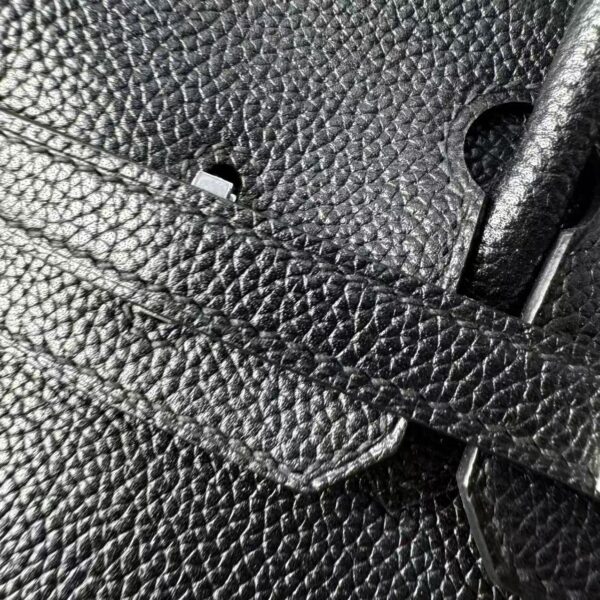 Birkin 25 Saddle stitch authentic hand-sewn Black Barenia Faubourg Saddle Leather Silver Hardware Hand stitched Handcrafted 6 Birkin 25 Saddle stitch authentic hand-sewn Black Barenia Faubourg Saddle Leather Silver Hardware Hand stitched Handcrafted