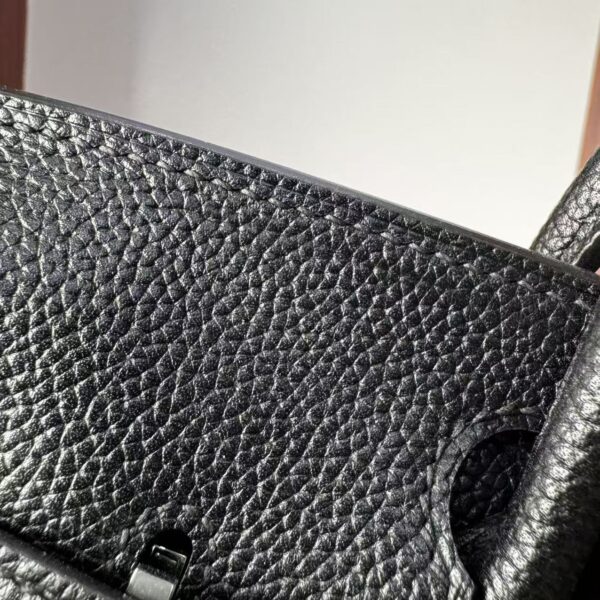 Birkin 25 Saddle stitch authentic hand-sewn Black Barenia Faubourg Saddle Leather Silver Hardware Hand stitched Handcrafted 7 Birkin 25 Saddle stitch authentic hand-sewn Black Barenia Faubourg Saddle Leather Silver Hardware Hand stitched Handcrafted