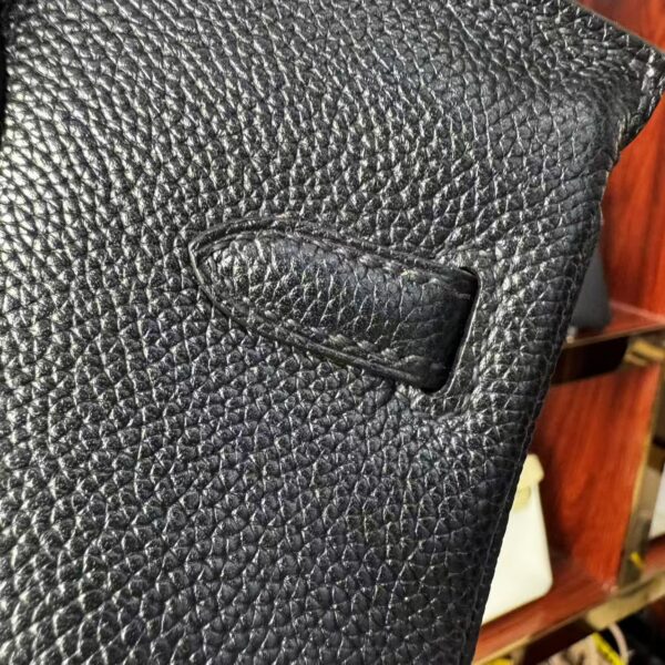 Birkin 25 Saddle stitch authentic hand-sewn Black Barenia Faubourg Saddle Leather Silver Hardware Hand stitched Handcrafted 8 Birkin 25 Saddle stitch authentic hand-sewn Black Barenia Faubourg Saddle Leather Silver Hardware Hand stitched Handcrafted