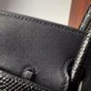 Birkin 25 Hand stitched Handcrafted Black Swift & Lizard Skin, Silver Touch Hardware Saddle stitch authentic hand-sewn