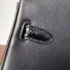 Birkin 25 Hand stitched Handcrafted Black Swift & Lizard Skin, Silver Touch Hardware Saddle stitch authentic hand-sewn