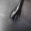Birkin 25 Hand stitched Handcrafted Black Swift & Lizard Skin, Silver Touch Hardware Saddle stitch authentic hand-sewn