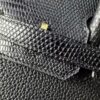 Birkin 25 Black Togo Leather with Lizard Skin Trim, Gold Hardware